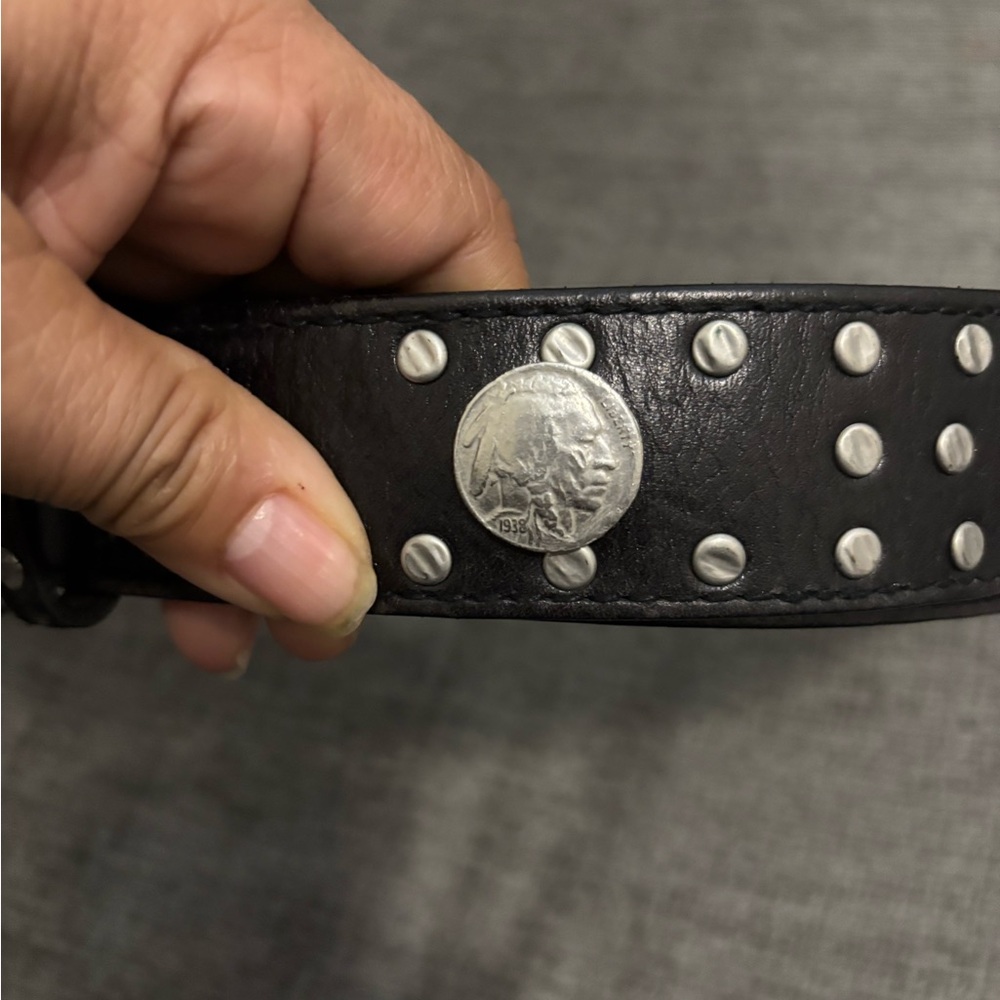Vintage Black Leather Ralph Lauren Belt - Picture 3 of 9
